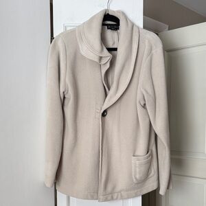 Gee Gee Sport Cream Button-Up Fleece Jacket size Large EUC